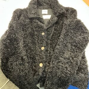 Elegant Vintage Italian fabric Black Teddy Jacket